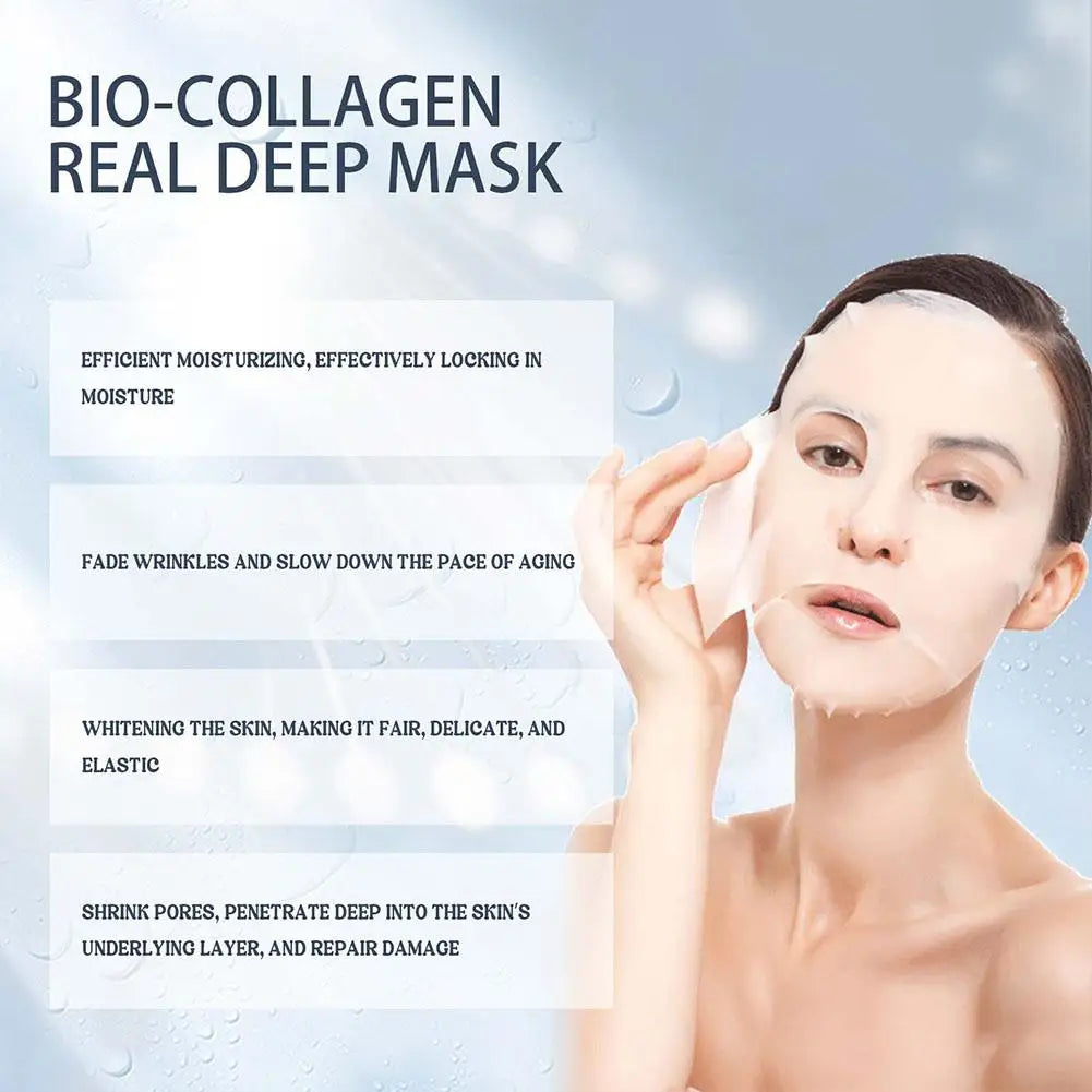 Bio-Collagen Real Deep Face Mask Moisturizing hydrating mask Collagen Protein Hydrogel Soft Gel Mask firming Skin Care