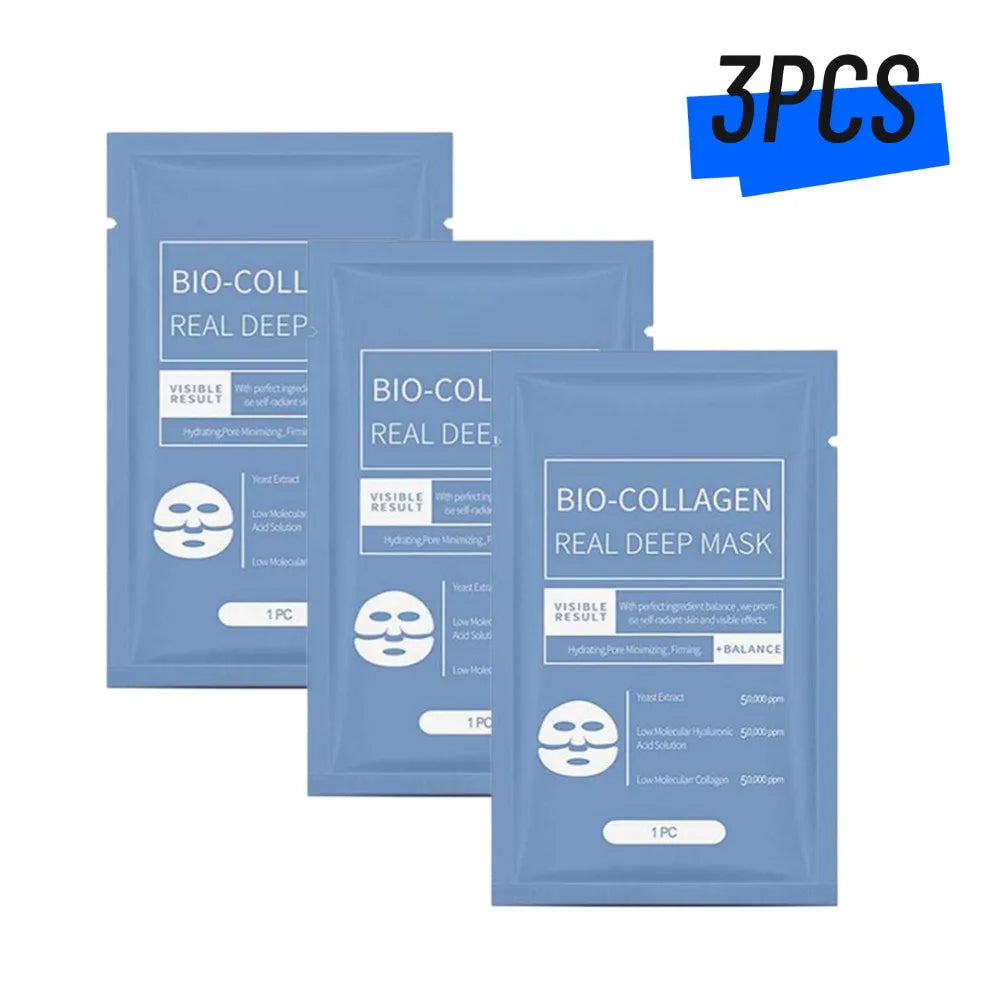 Bio-Collagen Real Deep Face Mask Moisturizing hydrating mask Collagen Protein Hydrogel Soft Gel Mask firming Skin Care