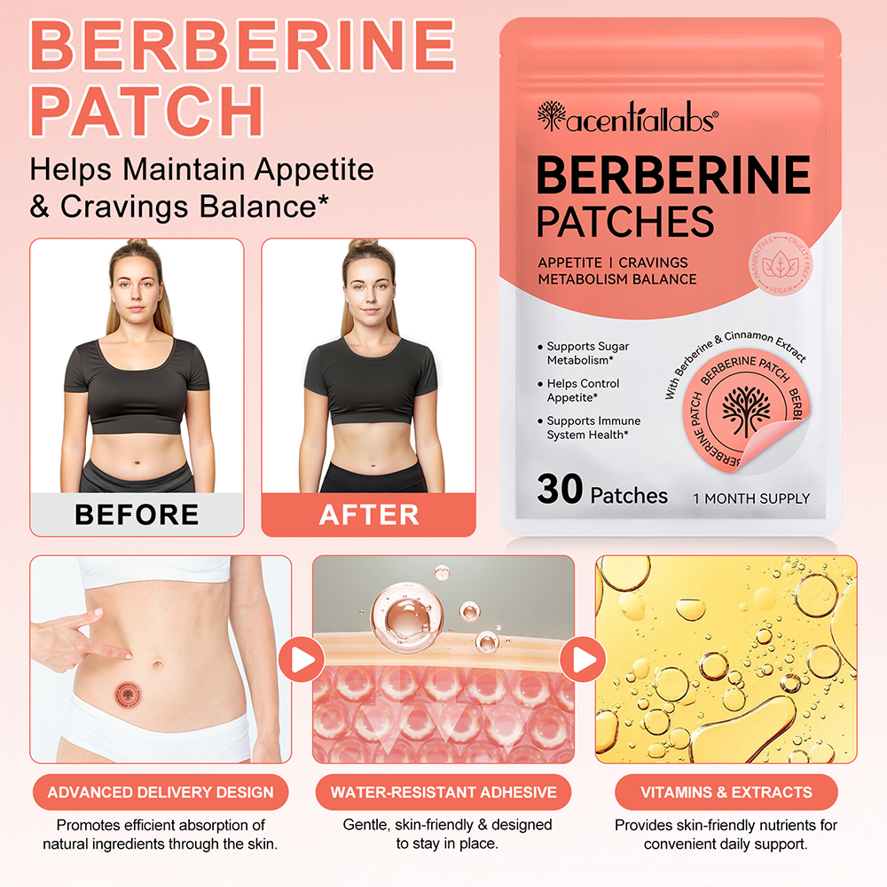 Berberine Patches – Metabolisme - Eetlust - Energie in Balans